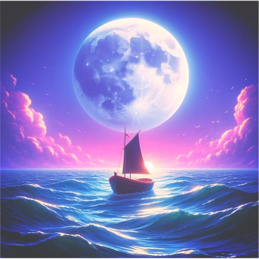 月明かりの乗り シール (正面)