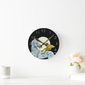 月明かりの乗り ラウンド壁時計 (ホーム)