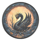 月明かりの優雅なオブシディアンの白鳥。薄明の アイスホッケーパック (正面)