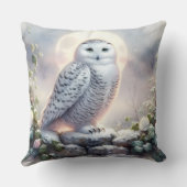 月明かりの冬の庭でスノーフクロウ クッション (裏面)