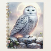 月明かりの冬の庭でスノーフクロウ プランナー手帳 (正面)