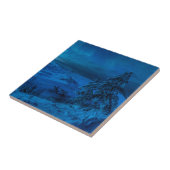 月明かりの冬の海の海岸 タイル (側面)