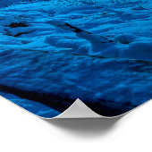 月明かりの冬の海の海岸 ポスター (角)