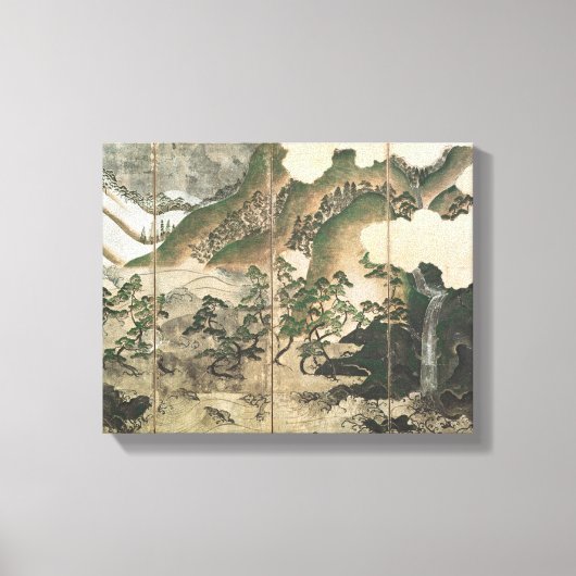 月明かりの冬の風景 キャンバスプリント (正面)