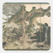 月明かりの冬の風景 スクエアシール (正面)