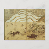 月明かりの冬の風景 ポストカード (正面)