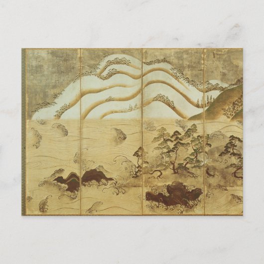 月明かりの冬の風景 ポストカード (正面)