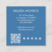 月明かりの可愛い魅力的ムーンソーシャルメディアQRコード スクエア名刺 (裏面)