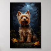 月明かりの夜のヨークシャーのテリア ポスター (正面)