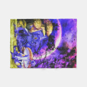 月明かりの夜の格言トアドスツールの下に座る フリースブランケット (正面(横))