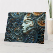 月明かりの女性3Dアート カード (正面)