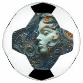 月明かりの女性3Dアート サッカーボール (正面)