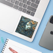 月明かりの女性3Dアート シール (ノートパソコンとiPhone)