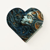 月明かりの女性3Dアート ノートブック (裏面)