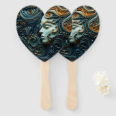 月明かりの女性3Dアート ハンドファン (正面&裏面)