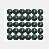 月明かりの女性3Dアート ラベル (シート)