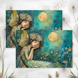 月明かりの妖精の女の子の切り離し 薄葉紙