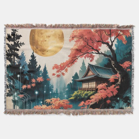 月明かりの小屋 日本の森の芸術 (4) スローブランケット (正面)