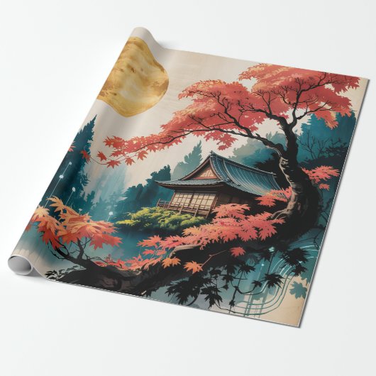 月明かりの小屋 日本の森の芸術 (4) ラッピングペーパー (アンロールド)
