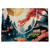 月明かりの小屋 日本の森の芸術 (4) ラージペーパーバッグ (正面)