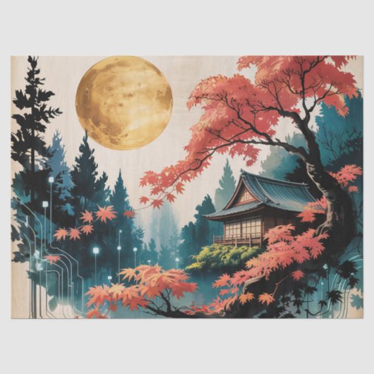 月明かりの小屋 日本の森の芸術 (4) 薄葉紙 (正面)