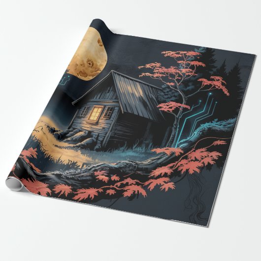月明かりの小屋 日本の森の芸術 (6) ラッピングペーパー (アンロールド)