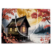 月明かりの小屋 日本の森の芸術 (7) ラージペーパーバッグ (裏面)