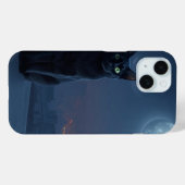 月明かりの屋根の上の猫 スマホケース Case-Mate iPhoneケース (裏面 (横))