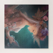 月明かりの庭の水色の妖精 ジグソーパズル (横)