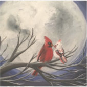 月明かりの日の夜のステッカー シール (正面)