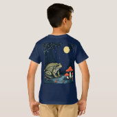 月明かりの森でキノコを採るヒキガエル Tシャツ (裏面フル)
