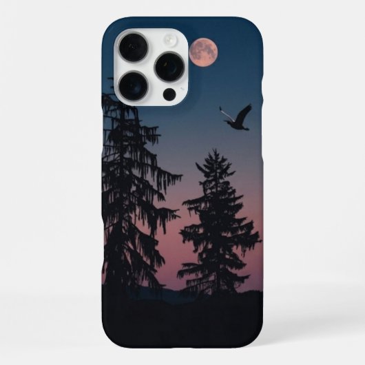 月明かりの森のスマホケース - 満月の夜空 iPhoneケース (裏面)