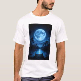 月明かりの森の映り込みの美学 Tシャツ