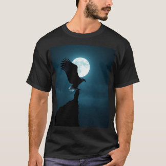 月明かりの森の雄大な鷲 芸術的なグラフィック Tシャツ