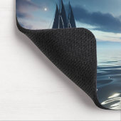 月明かりの水で帆船が航行する マウスパッド (コーナー)