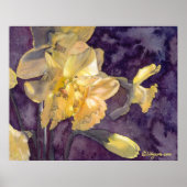 月明かりの水彩画のポスタープリント ポスター (正面)