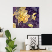 月明かりの水彩画のポスタープリント ポスター (ホームオフィス)