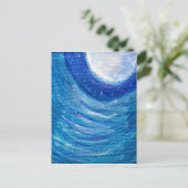 月明かりの波と渦巻き ポストカード (スタンド正面)