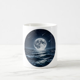 月明かりの海と流れ星 コーヒーマグ コーヒーマグカップ