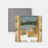 月明かりの湖のそばのテラスの恋人たち、Smから マグネット (正面/裏面)