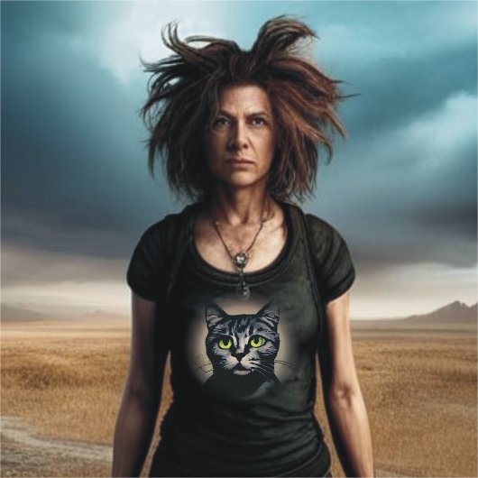 月明かりの猫Tシャツ Tシャツ