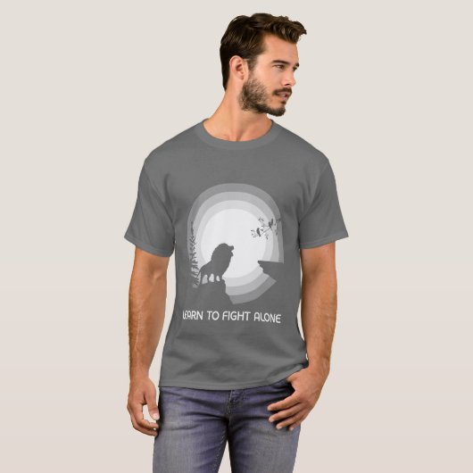 月明かりの獅子 – 自ら闘う強さを Tシャツ (正面フル)