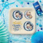 月明かりの男の子の赤ん坊のシャワーにクマ ペーパープレート (パーティー)