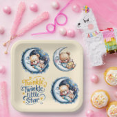 月明かりの男の子の赤ん坊のシャワーにクマ ペーパープレート (パーティー)