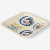 月明かりの男の子の赤ん坊のシャワーにクマ ペーパープレート (傾斜あり)