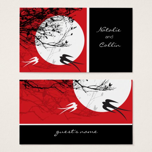 月明かりの結婚式で開かれる東洋モダンのツバメ (正面&裏面)