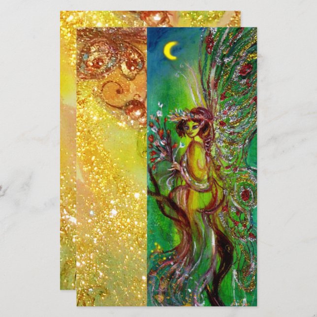 月明かりの緑の妖精ファンタジー (正面/裏面)