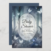 月明かりの翼と真夜中の魔法ベビーシャワー 招待状 (正面/裏面)