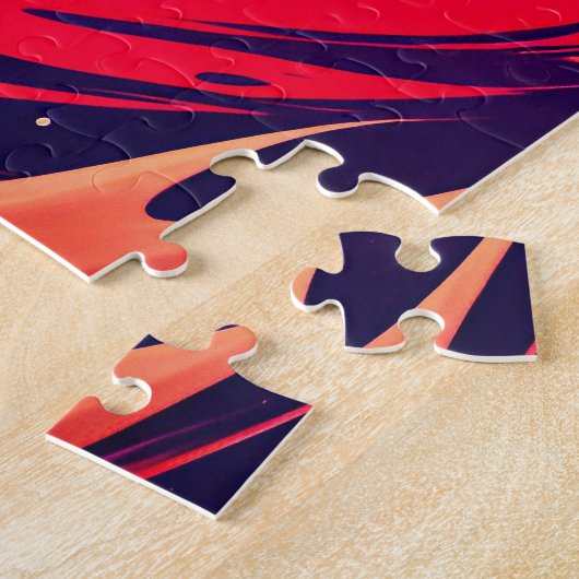 月明かりの芸者の中を歩日本のく ジグソーパズル (側面)