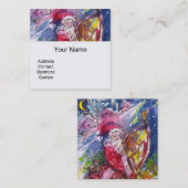 月明かりの遊クリスマスにサンタの竪琴 スクエア名刺 (正面/裏面)